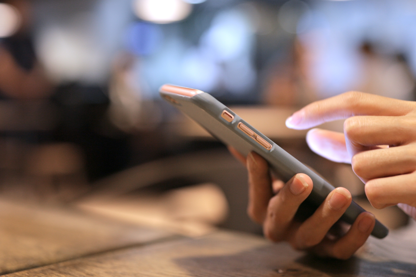 Person on mobile device